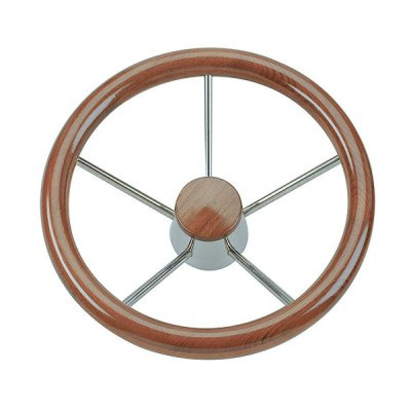 ΤΙΜΟΝΙ ΣΚΑΦΟΥΣ ΞΥΛΙΝΟ ΜΕ INOX ΑΚΤΙΝΕΣ Φ35cm