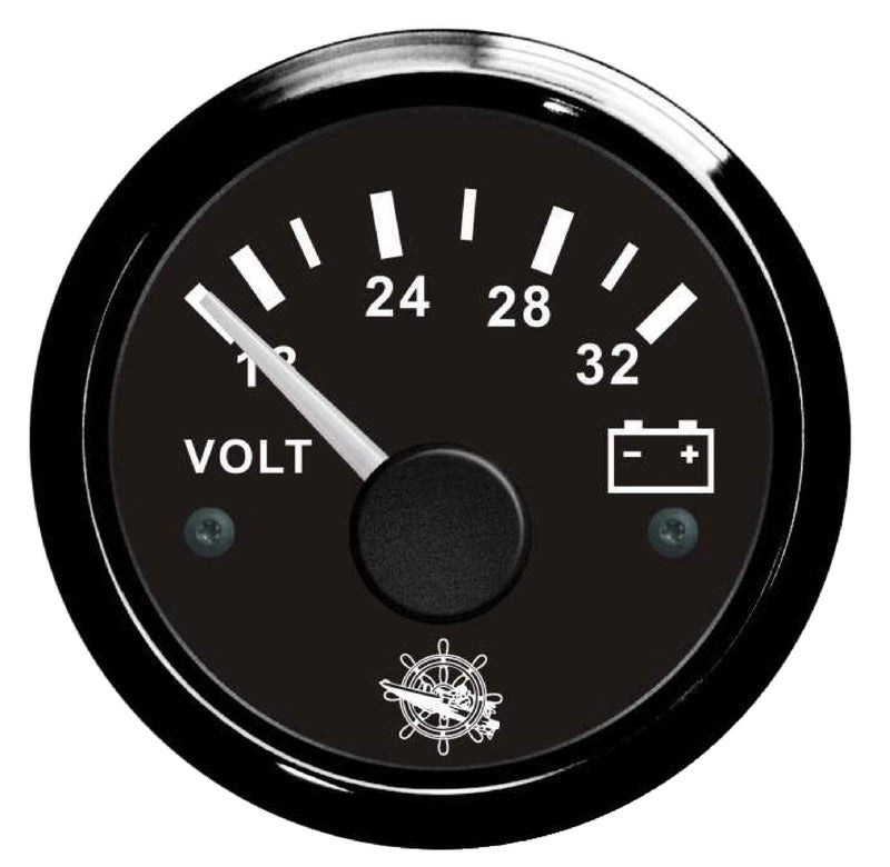 Όργανο Ελέγχου Βολτόμετρο Μαύρο Inox 18-32V