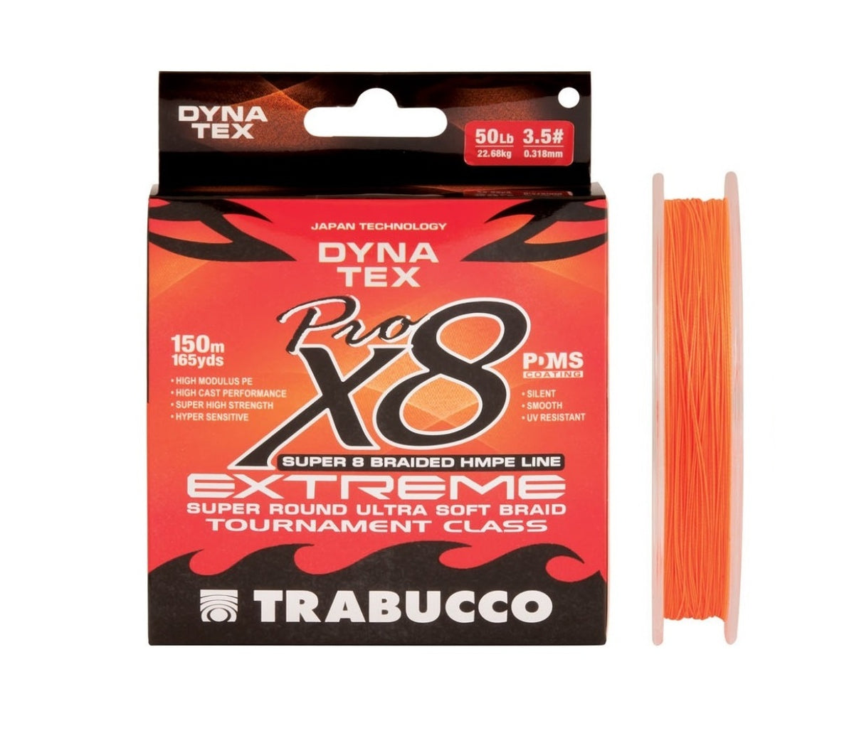 Νήμα Trabucco Dynatex Pro Πορτοκαλί x8 150m