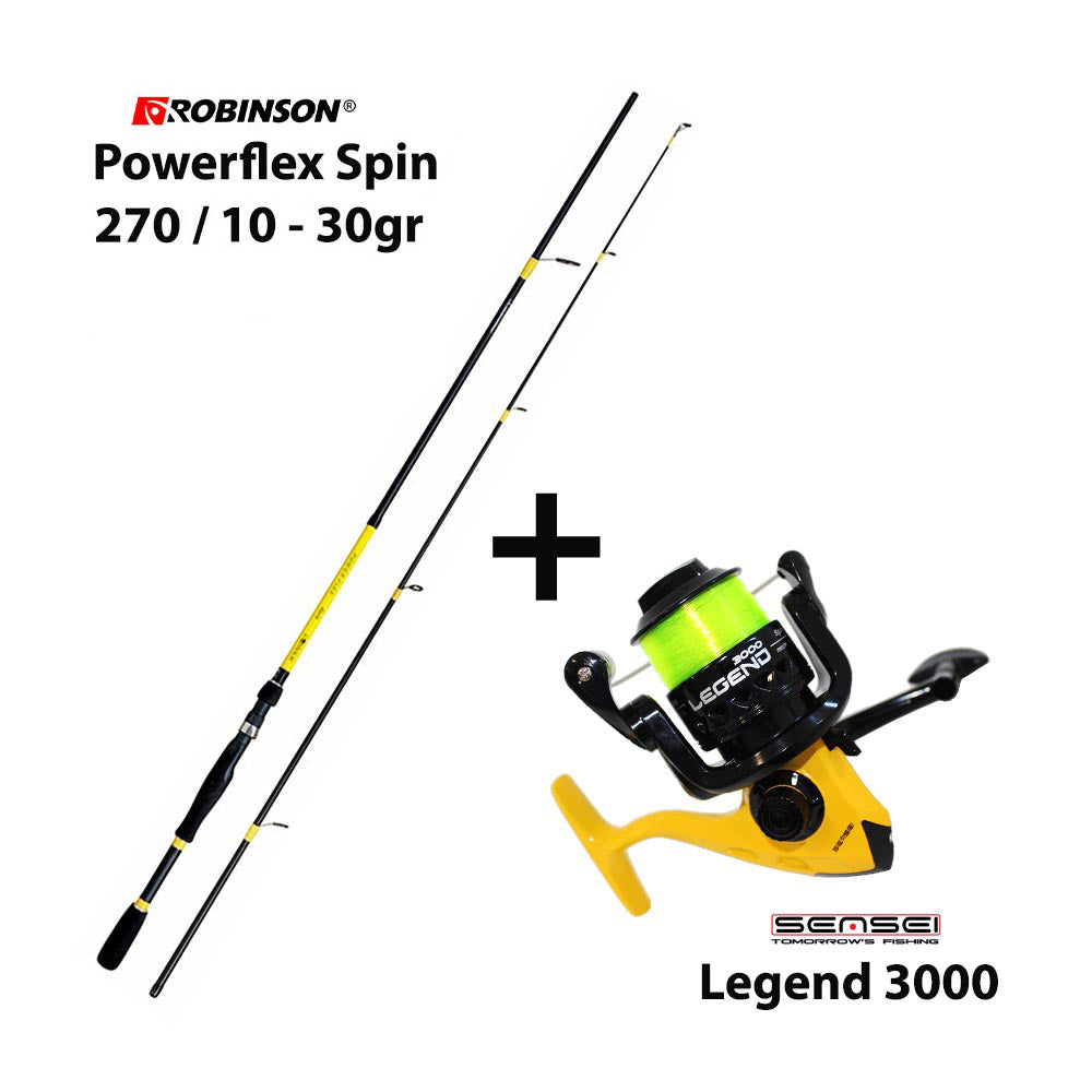 Προσφορά Combo Spinning Robinson Powerflex Spin 270 / 10 - 30 gr + Sensei Legend 3000