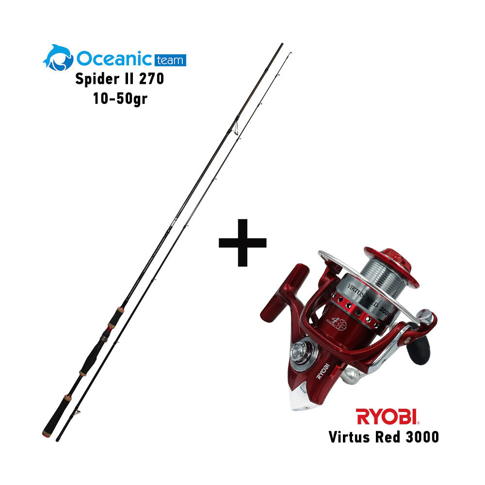 Προσφορά Combo Spinning Oceanic Team Spider II 270 / 10-50gr + Ryobi Virtus Red 3000