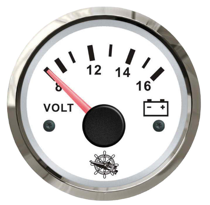Όργανο Ελέγχου Βολτόμετρο Λευκό Inox 8-32V