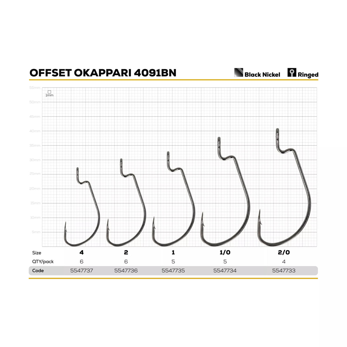 Αγκίστρια Golden Catch Offset Hook Okkapari  4091BN
