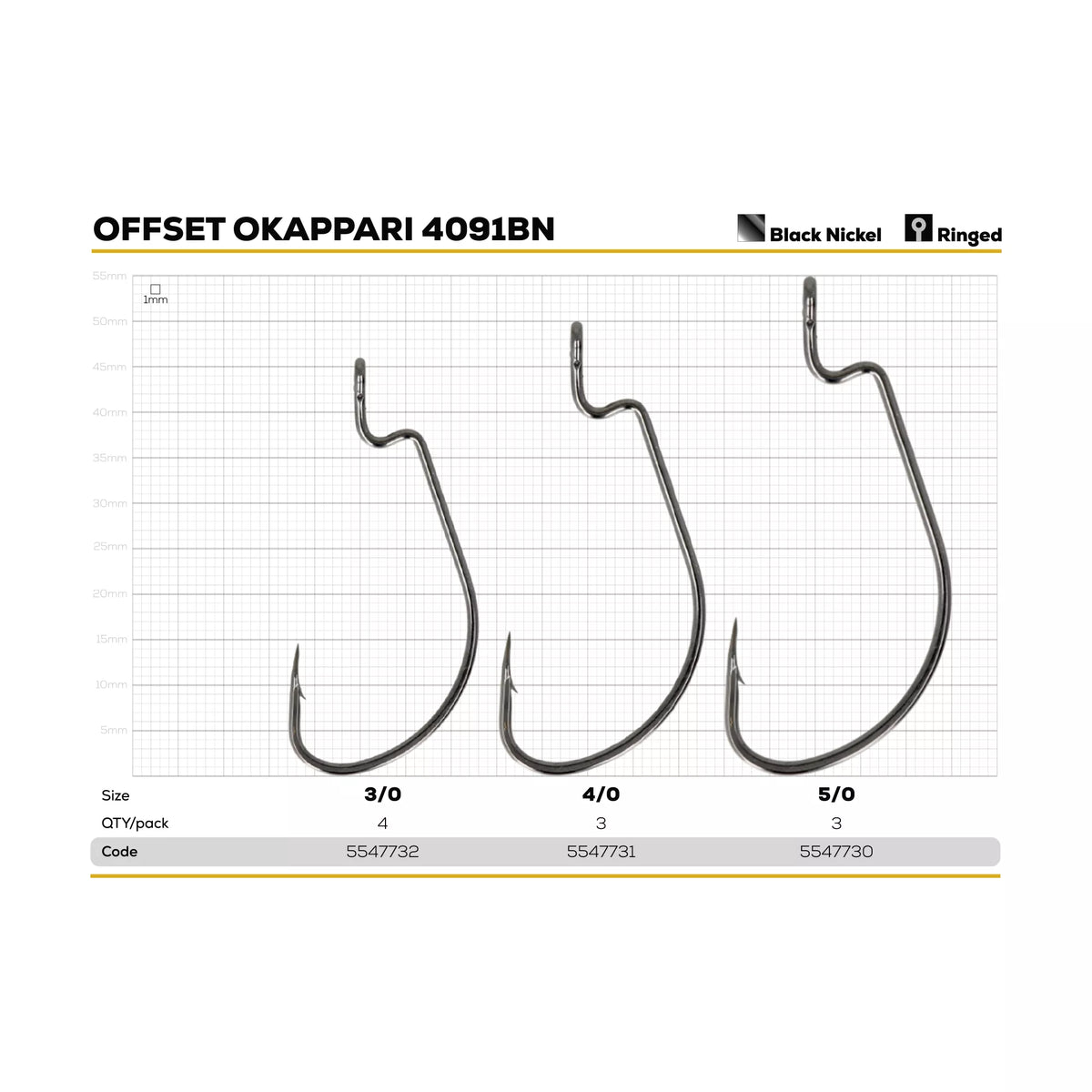 Αγκίστρια Golden Catch Offset Hook Okkapari  4091BN